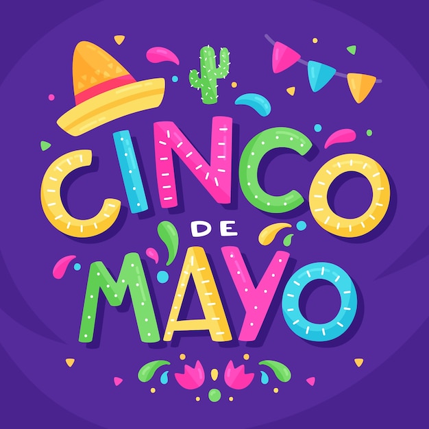 Colorful cinco de mayo lettering