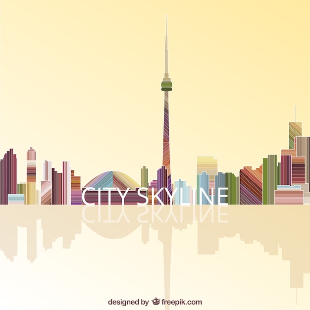 Free vector colorful city skyline