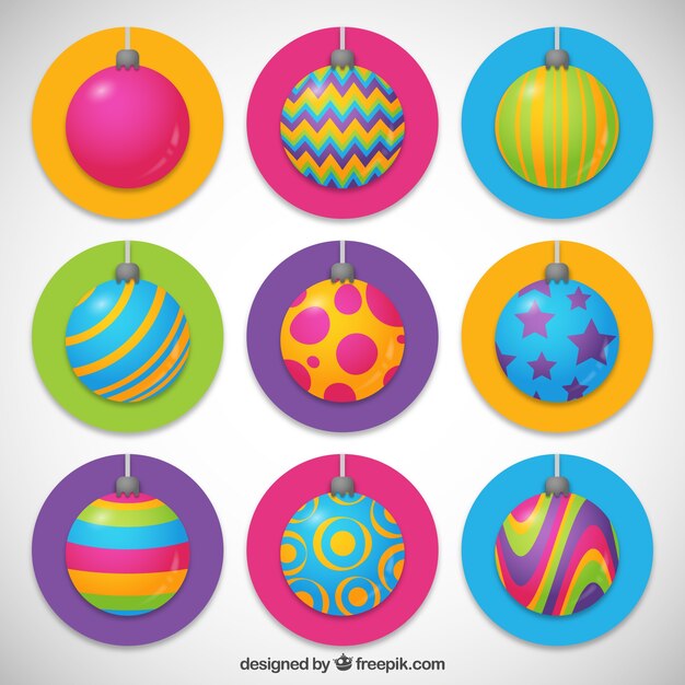 Colorful collection of christmas balls