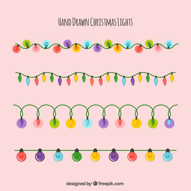 Free vector colorful collection of christmas lights