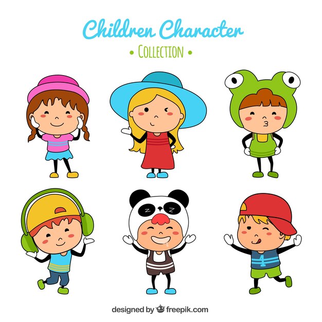 Colorful collection of funny children