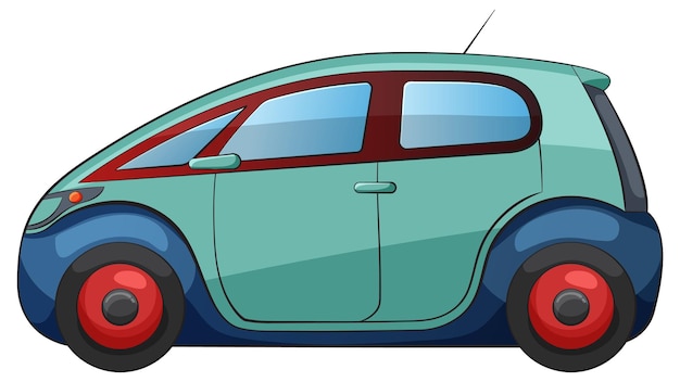 Colorful Compact Car Vector Illustration