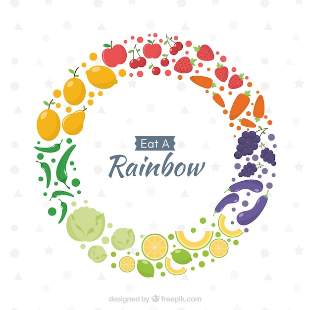 Free vector colorful composition with healthy food