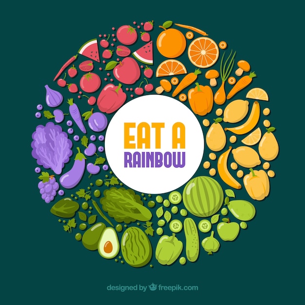 Free vector colorful composition with healthy food