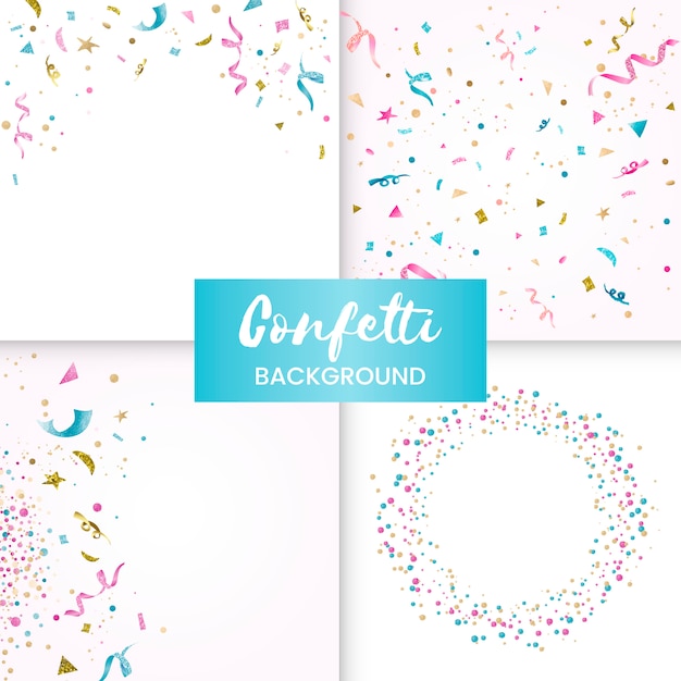 Free Vector colorful confettcelebratory design collection