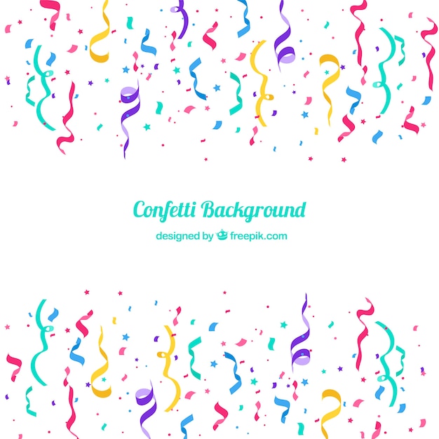 Colorful confetti background in flat style