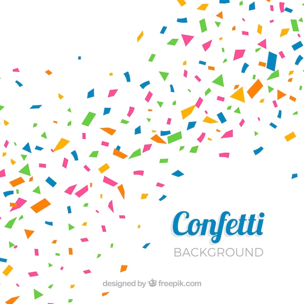 Colorful confetti background in flat style