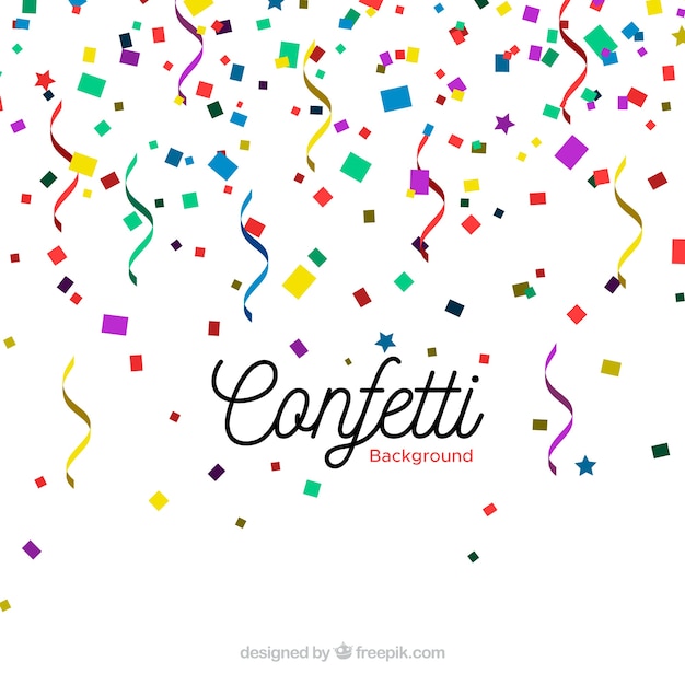 Colorful confetti background in flat style