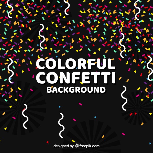 Colorful confetti background in flat style