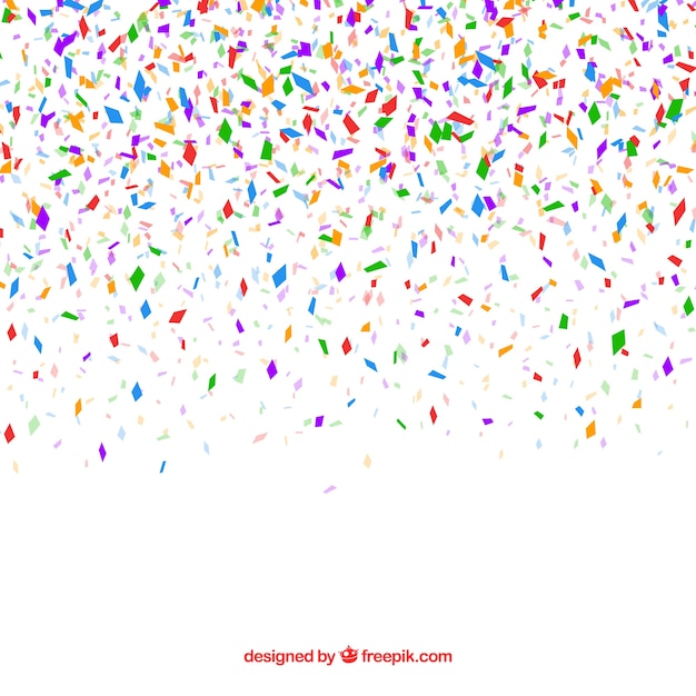 Colorful confetti background in flat style