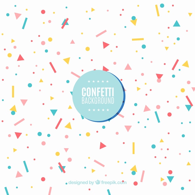 Colorful confetti background in flat style