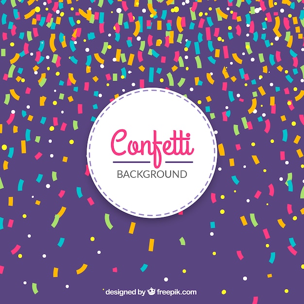 Colorful confetti background in flat style