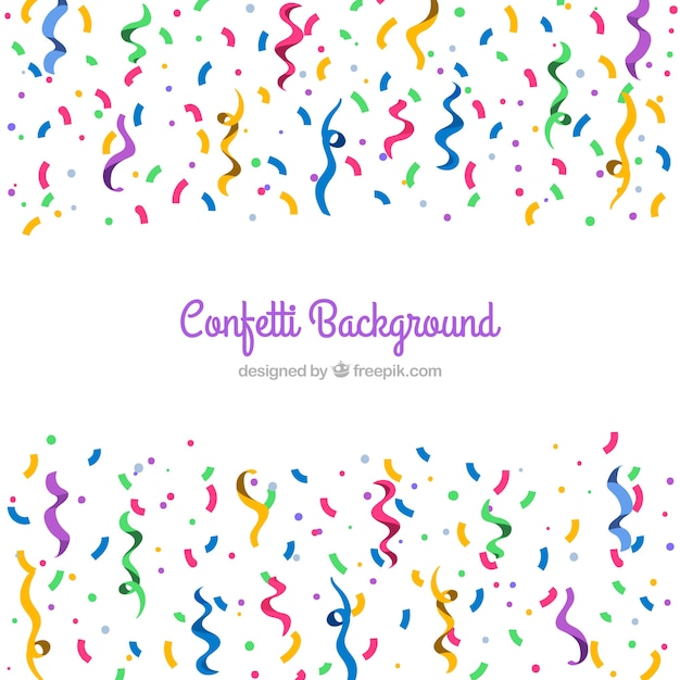 Colorful confetti background in flat style