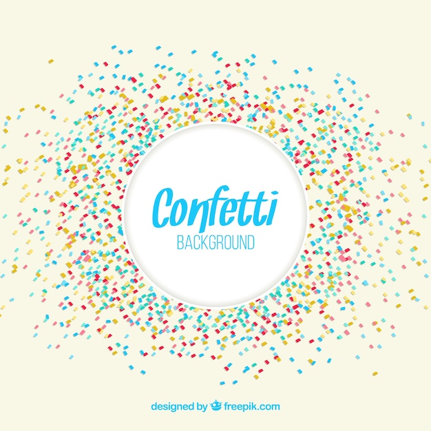 Colorful confetti background in flat style