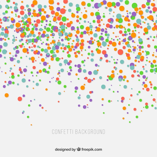 Colorful confetti background in flat style