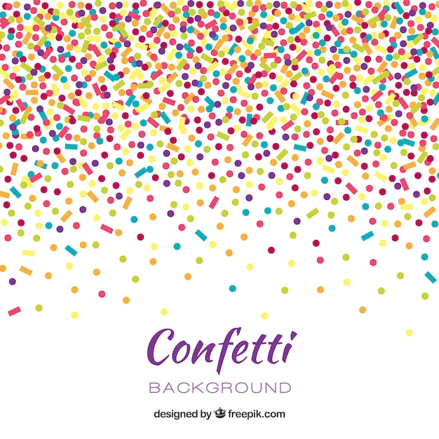 Colorful confetti background in flat style