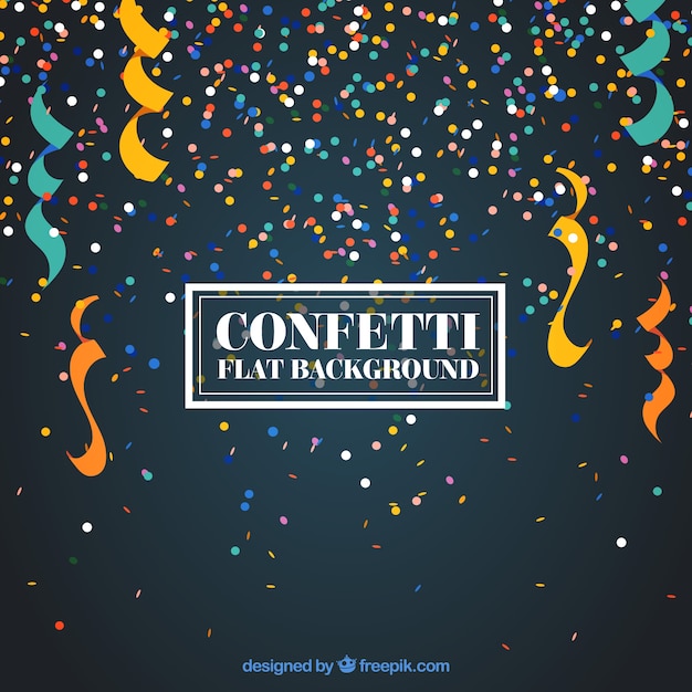 Colorful confetti background in flat style