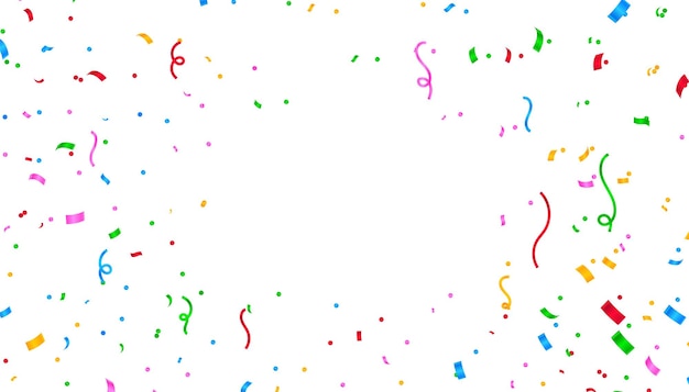 Colorful confetti background with text space