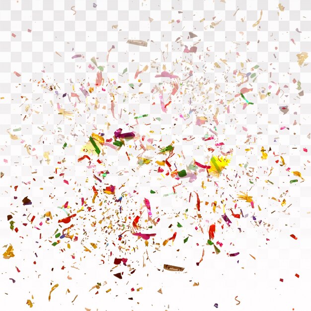 Colorful confetti on transparent background