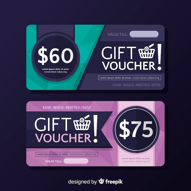 Colorful coupon template with flat design