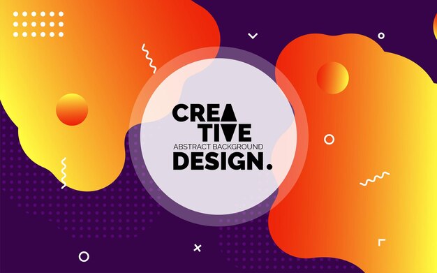 Colorful Creative template banner with gradient color Design with liquid shape Vector illustration