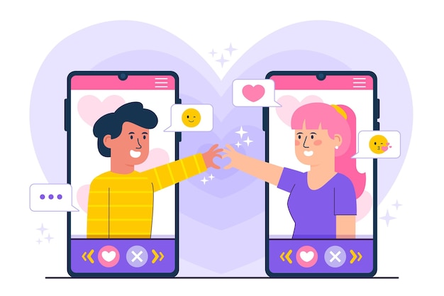 Free Vector colorful dating app concept