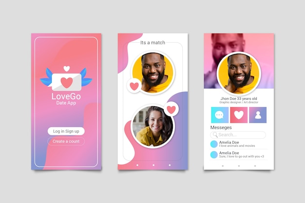 Colorful dating app concept