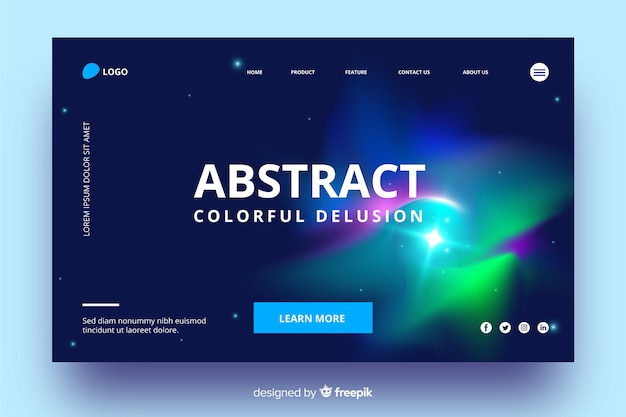 Colorful delusion abstract landing page