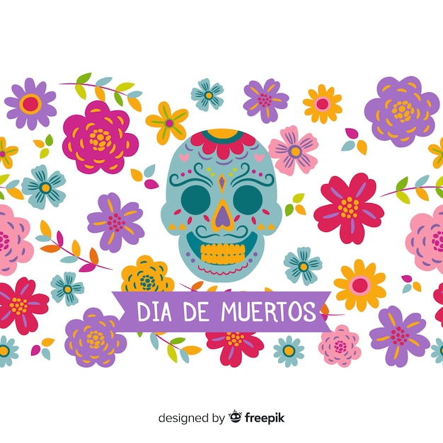 Colorful día de muertos background