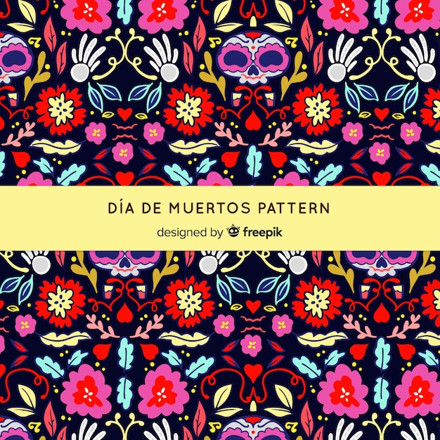 Colorful día de muertos pattern