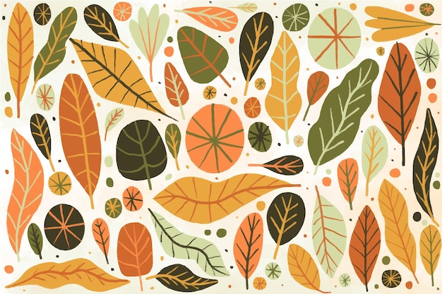 Colorful different leaves background