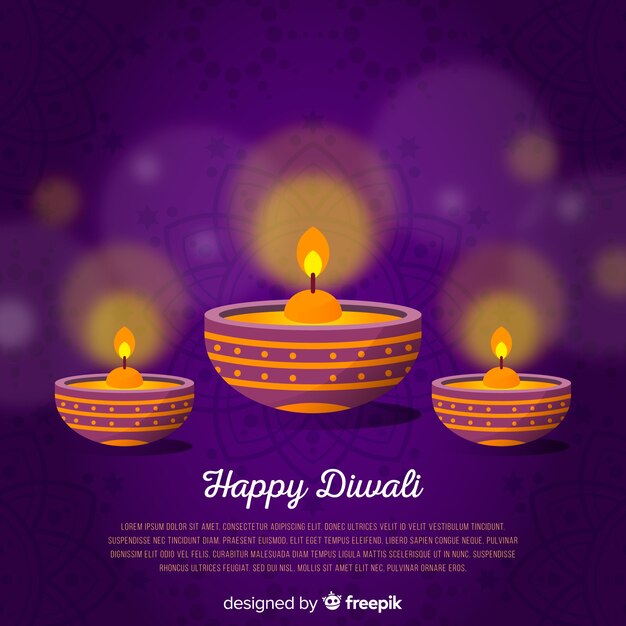 Colorful diwali background with flat design