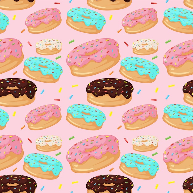 Free Vector colorful donuts seamless pattern