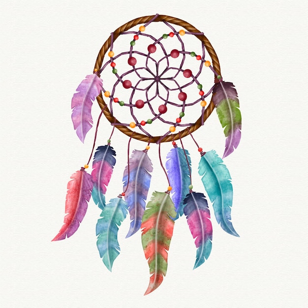 Colorful dream catcher illustrated