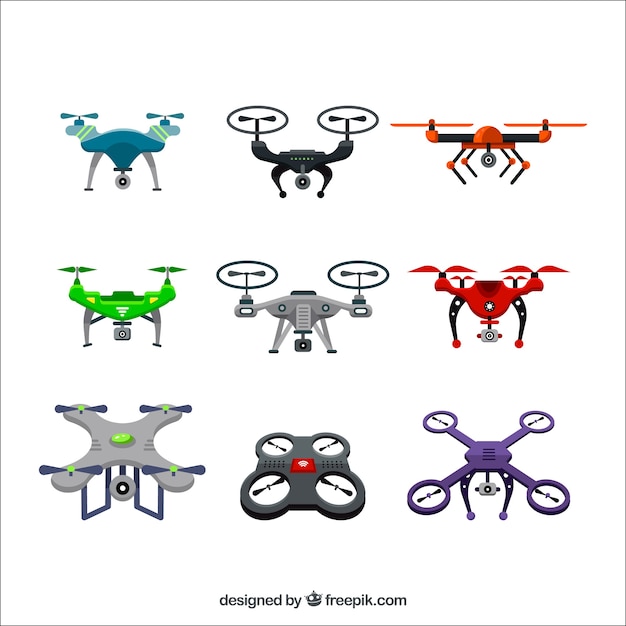 Colorful drone collection