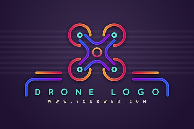 Free vector colorful drone logo template