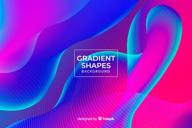 Colorful duotone wavy shapes background