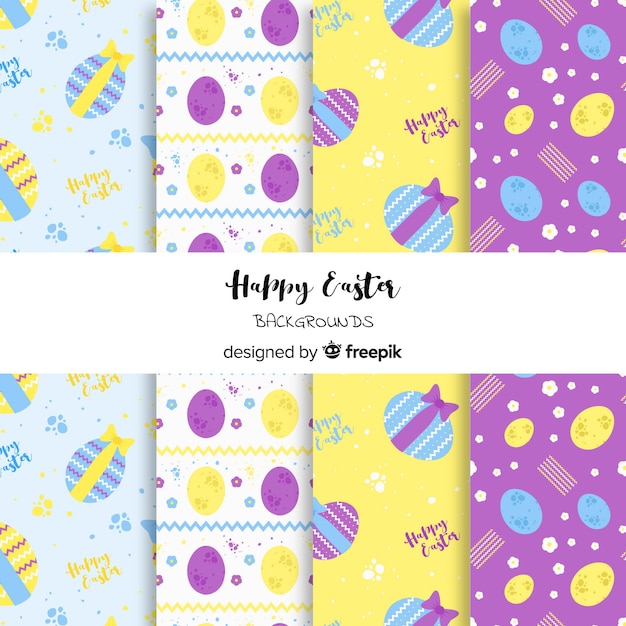 Colorful easter day pattern collection