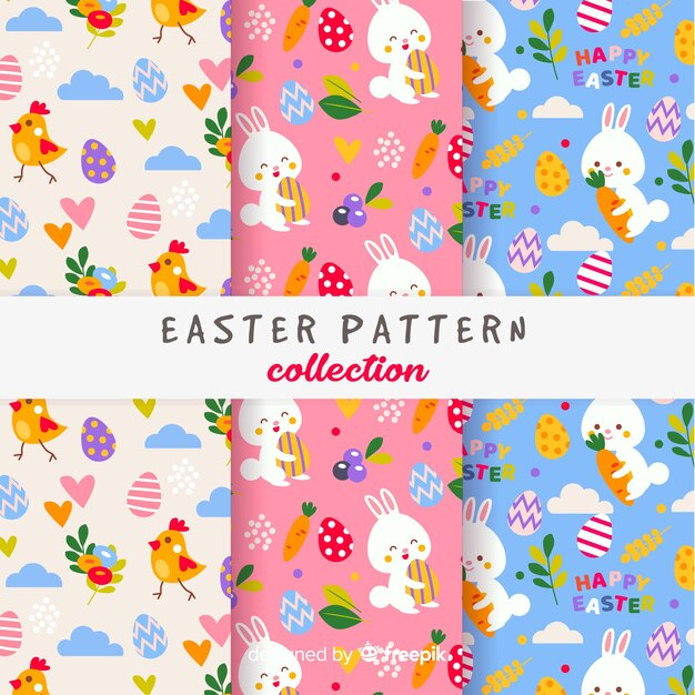 Colorful easter day pattern collection