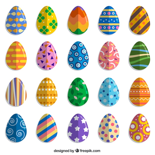 Free Vector colorful easter egg collection