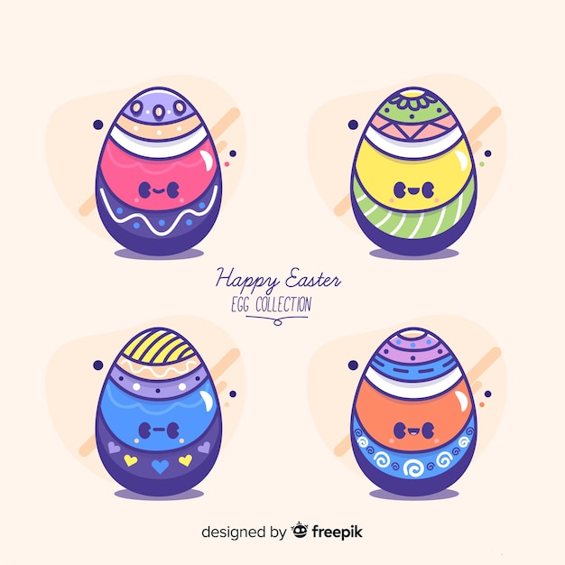 Free Vector colorful easter egg collection