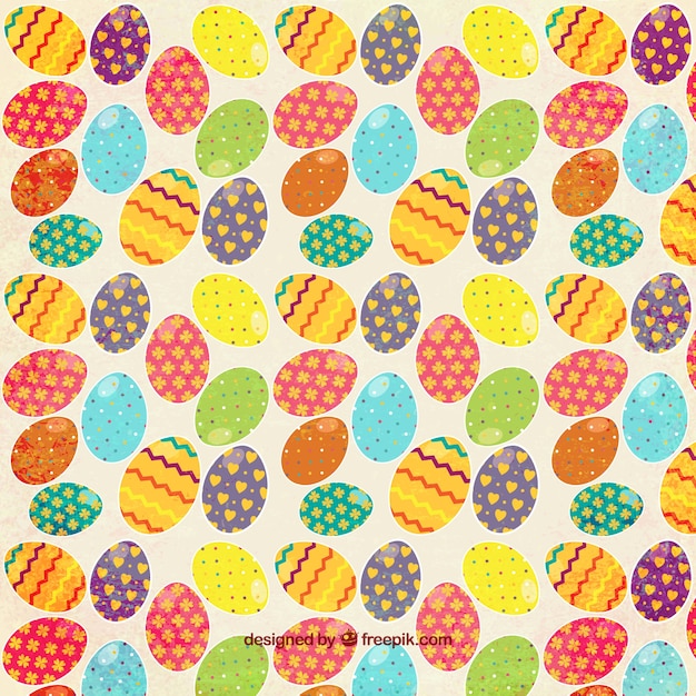 Free vector colorful easter eggs pattern