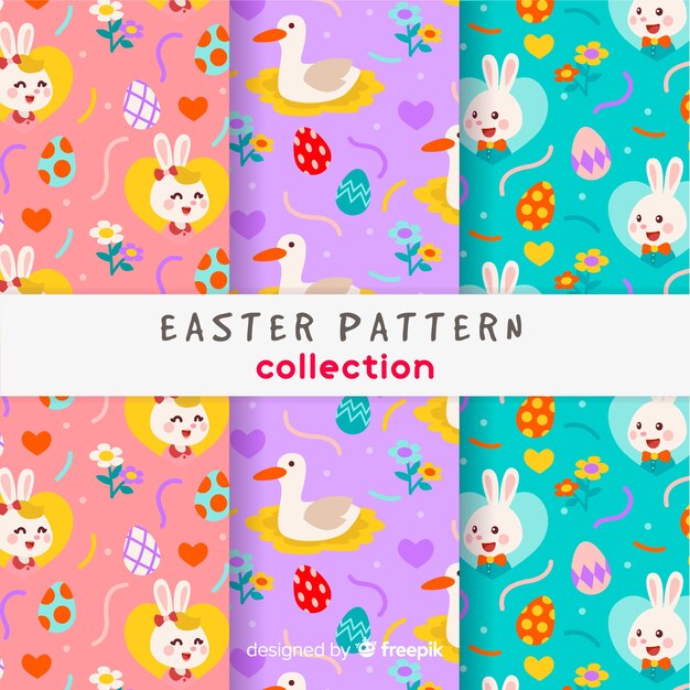 Colorful easter pattern set