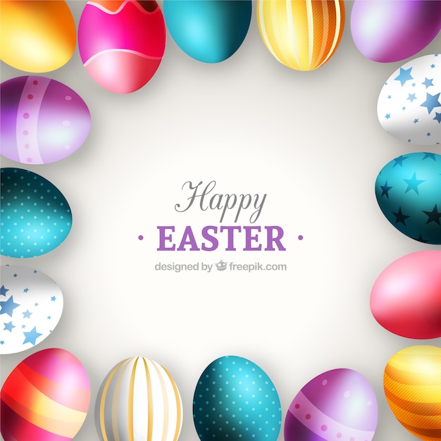 Colorful eggs card for easter