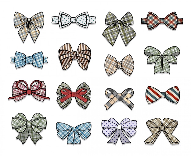 Free Vector colorful elegant bows collection