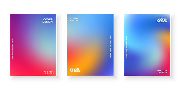 Colorful elegant gradient covers template design set