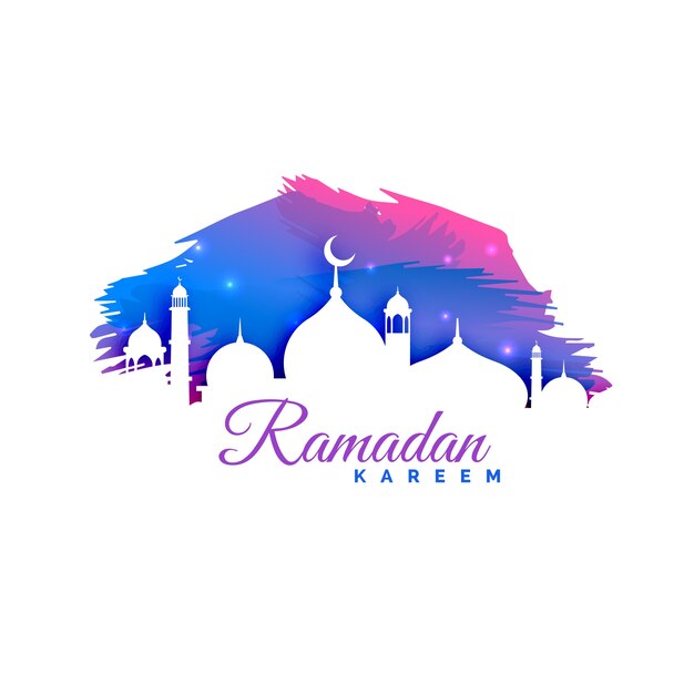 Colorful elegant ramadan kareem design