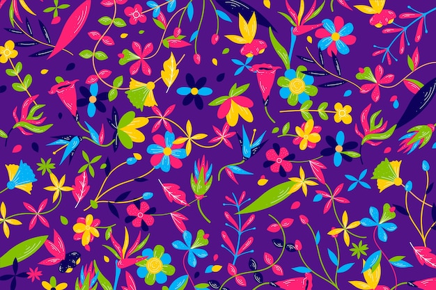 Free Vector colorful exotic floral background pattern