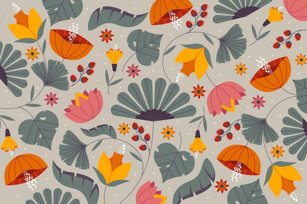 Free Vector colorful exotic floral background