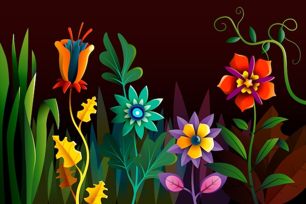 Free Vector colorful exotic floral background